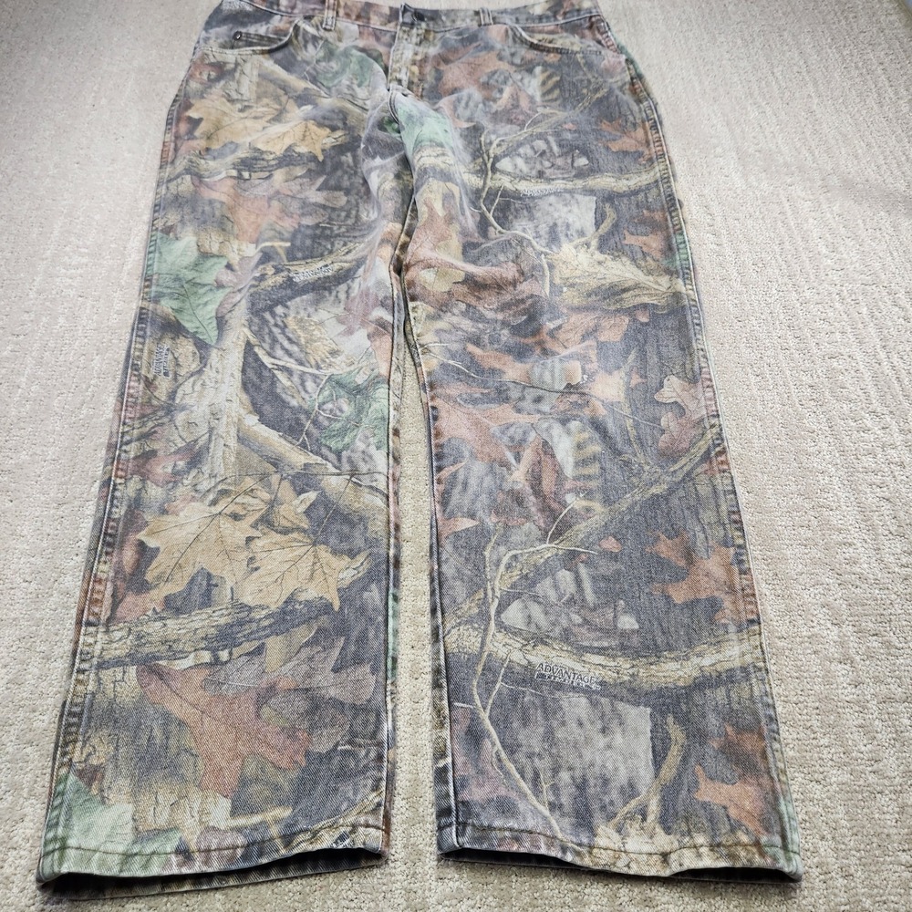 Vintage Wrangler Camo Jeans Men 38x30 Denim Camouflage Advantage Timber Pro Gear